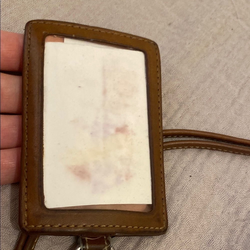 Coach Signature Card Holder with Strap - Brown and Cream - Picture 5 of 7